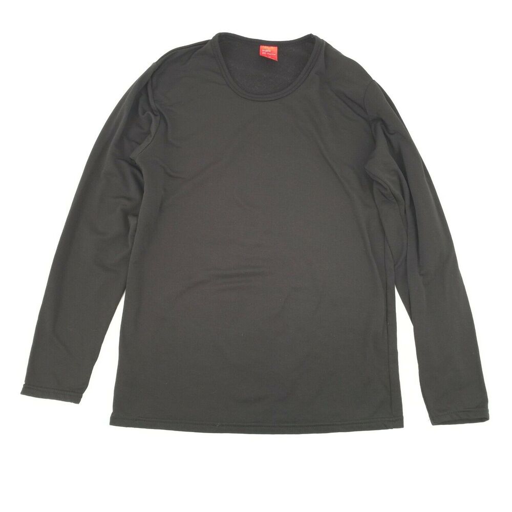 Tru Fit Thermal Round Neck Long Sleeve Long John Top Medium Black Base Layer M